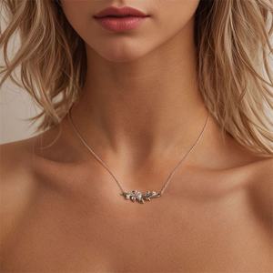 Youchuang 2024 moda delicada joyería barata colgante collar 925 plata esterlina sublimación verano cadenas finas collares de hojas - Product Image 2