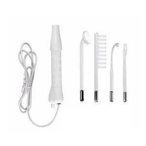 Beleza dispositivo alta freqüência eletroterapia vidro tubo acne spot removedor 4 em 1 terapia facial Wand