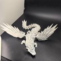 Dragón Volador Occidental Impreso en 3D de 42 cm, Dragón Alado Articulado con Efecto de Cristal, Decoración con Temática Animal de Cine y Televisión
