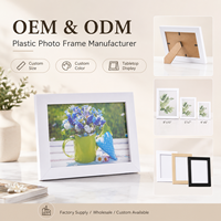 Cadre photo PS avec bordure contrastée à double ligne, support de table vertical/horizontal, décoration pour la maison et le bureau, cadeau
