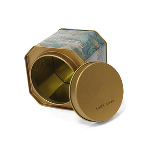 Hộp Thiếc Hình Bát Giác Sang Trọng Cho Bánh Quy Sô Cô La Cookie Hộp Kim Loại Chất Lượng Cao Cho Bao Bì Trà - Product Image 2