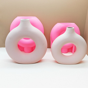 Cetakan Silikon Vas Lingkaran Baru, Cetakan Silikon Vas Donat Lingkaran Besar untuk Resin Epoksi, Gipsum, Plester, atau Ornamen Vas Donat - Product Image 3