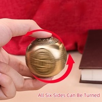 Dés en laiton, fidget spinner, porte-bonheur, richesse, figurines chinoises de feng shui, six faces, rotatif, décoration de bureau, décompression