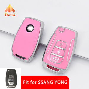 Étui de protection pour clé de voiture DM Auto Shell Fob pour SsangYong coréen Kyron 2 Sanka Actyon Korando Tivoli Musso TPU - Product Image 1