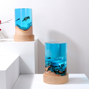 Trang trí nội thất nhựa Epoxy bảng đèn Đại Dương rùa Diver Máy tính để bàn trang trí xi lanh rắn gỗ nhựa ánh sáng ban đêm - Product Image 6
