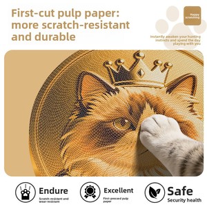 Rascador para Gatos Creativo en Forma de Moneda, Doble Cara, Montaje Vertical en Pared, Cartón Corrugado Resistente al Desgaste, Accesorio para Mascotas - Product Image 2