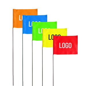 Drapeau en PVC personnalisé 4x5x30 \ "avec logo, drapeau coloré pour l'irrigation, petit design, drapeaux et bannières d'enquête promotionnels - Product Image 1