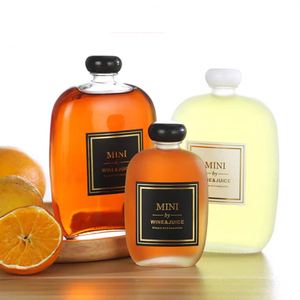 Bouteille plate en verre scellée à épaule inclinée de 100 ml, 250 ml, 350 ml, 500 ml pour lait, kombucha, thé, café infusé à froid, avec couvercle blanc - Product Image 2