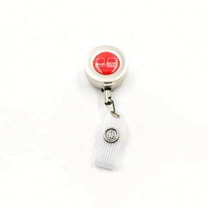 Custom Round Shape Metal Retractable Pull Reel for Id Card Holder Sublimation Badge Reel Retractable Nurse Badge Holder - Product Image 3