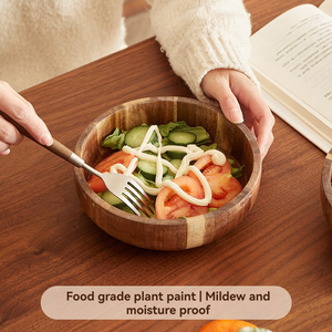 Sang Trọng Lớn Rắn Gỗ Trái Cây Salad Phục Vụ Bát Mộc Mạc Bằng Gỗ Bột Bát Đánh Bóng Cho Quà Tặng Doanh Nghiệp Dùng Một Lần Bong Bóng - Product Image 4