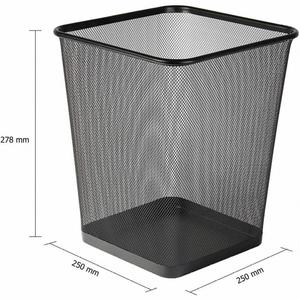 Corbeille à papier carrée en métal maillé durable pour bureau - Product Image 3