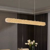 Lámpara de Araña LED Ovalada de Acero Inoxidable de Lujo, Moderna, Minimalista, Dorada, Altura Ajustable, Control Inalámbrico, Lámpara Atmosférica para Sala de Estar