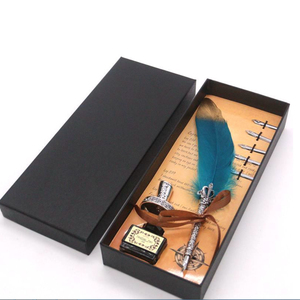 Ensemble de plumes à encre naturelles vintage pour <span class=keywords><strong>calligraphie</strong></span>, stylo <span class=keywords><strong>plume</strong></span> pour signature, cadeau, mariage, fête nuptiale, fournitures de fête - Product Image 4