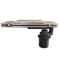 Table de console centrale rotative à 360° personnalisée pour voiture, avec trois plateaux pliables et grand miroir, idéale comme table à manger