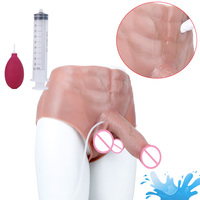 Dildo réaliste en silicone solide avec fonction de jet de liquide, design simulant l'orgasme, jouet interactif pour adultes pour femmes 18+