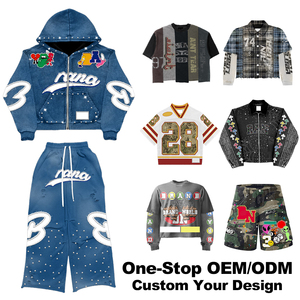 Tùy Chỉnh Người Đàn Ông Của Y2K Hip Hop Xếp Denim Baggy Jeans Rửa Quần Cổ Điển 100% Cotton 13 Oz Mặt Trời Phai Thẳng Quần - Product Image 2