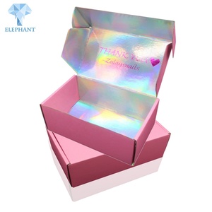 Custom Logo <b>Makeup</b> Cosmetic Brush Valentines Day Pink Holographic Mailing Packaging <b>Box</b> - Product Image 5