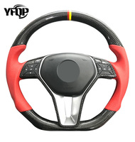 Volant personnalisé en cuir noir en fibre de carbone forgé Benz Classe E W213 E300 E350 Accessoire pour modèle spécifique