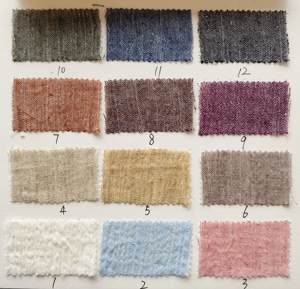 B5031コットンリネンメッシュクリンクル生地高級衣服素材無地染め固体パターン - Product Image 3