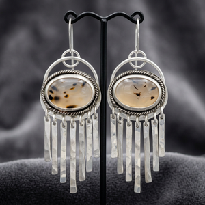 Pendientes de Aro Finos de Plata de Ley 925 con Forma Ovalada ODM 2026, con Gema de Ágata Montana Engastada en Bisel, Piedra de Nacimiento, Regalo de Boda de Moda - Product Image 2
