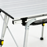 Table de camping portable, légère, pliable, design moderne, pieds réglables, en aluminium, forme carrée, sac de transport, pour la plage