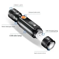 Lampe LED magnétique pour réparation automobile, lampe de tour, multifonction, rechargeable, rétractable, à intensité variable, portable, en aluminium