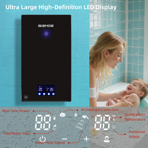 Chauffe-eau sans réservoir à faible consommation d'énergie 7KW pour évier, camping-car, cuisine, salon de coiffure, appartement, salle de bain, hôtel, chauffe-eau solaires - Product Image 2