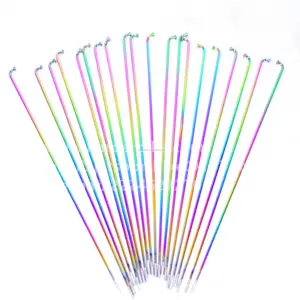 Stainless Steel Bicycle Spokes in rainbow jetfuel oilslick color for BMX and adult bicycle