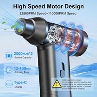 Souffleur d'air 110000 tr/min, ventilateur turbo sans fil, dépoussiéreur électrique portable, ventilateur à jet pour le séchage de voitures, le nettoyage de claviers d'ordinateur