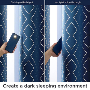 Rancho New Modern Grommet Bạc Lá In Phòng Khách Rèm Cửa Sổ - Product Image 3