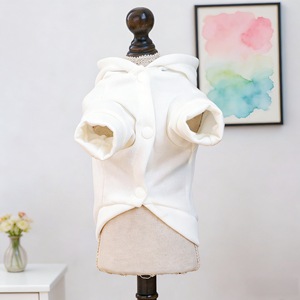 เสื้อฮู้ดดี้อีสเตอร์ชิ้นแรกสำหรับสัตว์เลี้ยง สีขาว ปักลาย สำหรับสุนัขและแมว เสื้อผ้าสัตว์เลี้ยงสำหรับฤดูใบไม้ผลิ - Product Image 2