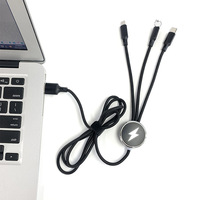 Câble de charge multi-prise 3 en 1 avec logo personnalisé, cadeau promotionnel, cordon de charge pour téléphone portable USB 3 en 1 avec éclairage