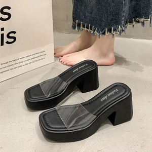 Summer Spring Outdoor Fashion New Style High <b>Heeled</b> Platform Wedge Open <b>Toe</b> Thick Soled Lightweight Slippers for Women Wear - Product Image 2