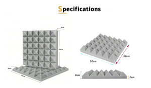 Hot bán kim tự tháp bọt CuộN cách âm acoustic Panels đối với Home Studio/Cinema âm thanh-hấp thụ miếng bọt biển <span class=keywords><strong>Polyurethane</strong></span> cho văn phòng - Product Image 4