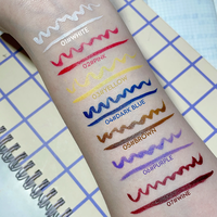 Stylo Eyeliner liquide à pointe feutre arc-en-ciel végétalien de marque privée à séchage rapide étanche pour les yeux sourcils emballage de boîte d'ingrédients minéraux