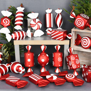 32cm rojo blanco Navidad caramelo colgante para escenario Bar boda decoraciones festivas árbol de Navidad ornamento al por mayor de fábrica - Product Image 2