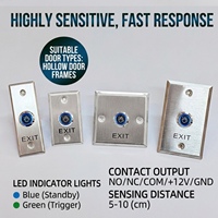 Bouton de sortie infrarouge sans contact en acier inoxydable, panneau de commande sans capteur tactile, contrôle d'accès aux portes, portail d'entrée, sécurité de bureau