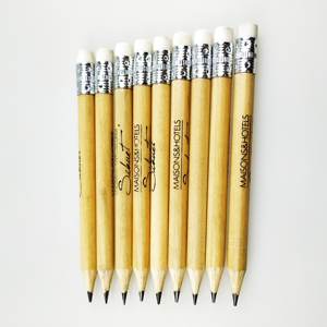 Crayon en bois original de qualité supérieure pour hôtel, publicité, logo personnalisé, crayon de petite taille - Product Image 1