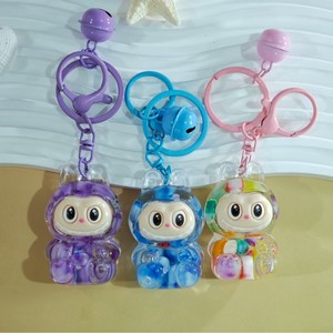 تيكتوك انفجارات حبات ملونة خروف ضوء إبداعي سلسلة مفاتيح بوليستر سلسلة زيت دمى زجاجة رمال دلاية صغيرة - Product Image 3