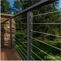 Kit de balustre en acier inoxydable noir pour garde-corps d'escalier avec trous pré-percés pour terrasse extérieure