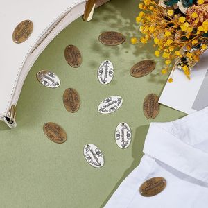 Étiquettes en métal faites à la main, en alliage, style antique, bronze, argent, ovales, pour tricot, couture, pendentifs, breloques, pour le bricolage - Product Image 4