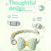 Collier à nœud couleur macaron, collier décoratif en tissu à pois pour chats et chiens, couleurs mélangées en stock, vente en gros