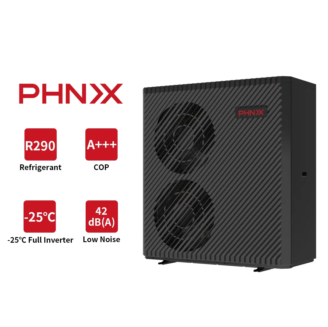 PHNIX R290 CE KeyMark MCS Heat Pump Air to Water Heat Pump for European Market Full Inverter Cooling and Heating Water Heater