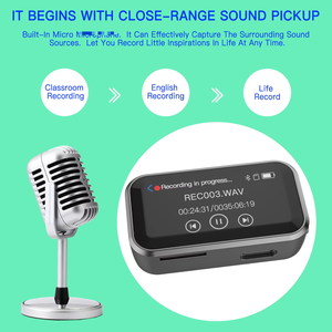 เครื่องเล่น MP3 แบบพกพาหน้าจอสัมผัสขนาดเล็ก BT 5.3 พร้อมคลิปหนีบด้านหลัง รองรับการ์ด TF 128GB ขายส่งจากโรงงาน - Product Image 6