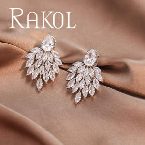 Pendientes de Circonita con Forma de Marquesa, de Lujo, para Boda, RAKOL EP4084 - Product Image 3