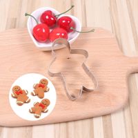 Emporte-pièce en acier inoxydable, motif bonhomme de pain d'épices de Noël, moule à pain vapeur, outil de pâtisserie pour fondant, compatible lave-vaisselle et four, haute qualité