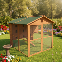 SDB008 Grande volière en bois massif à motifs, nichoir pour oiseaux, maison pour perroquets et pigeons, mobilier pour animaux de compagnie pour toutes les saisons
