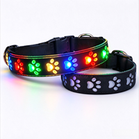 Collier LED pour chien en caoutchouc souple gaufré 3D, double éclairage nocturne, chargement USB-C, anti-poussière, taille réglable, personnalisation du logo prise en charge