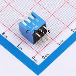 DSDP-03-B DIP Switch Through hole Component (THT) Switch Piano Key 3 2.54mm Blue - Product Image 1