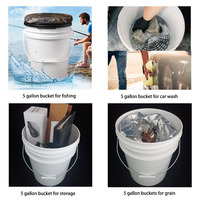Ventes d'Usine Seau en Plastique de 5 Gallons avec Couvercle Vissé Étanché et Filtre, Seau de Lavage de Voiture Vente en Gros, Seau Alimentaire de 20 Litres